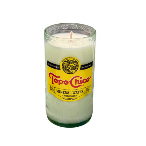 Topo Chico Recycled Glass Candle