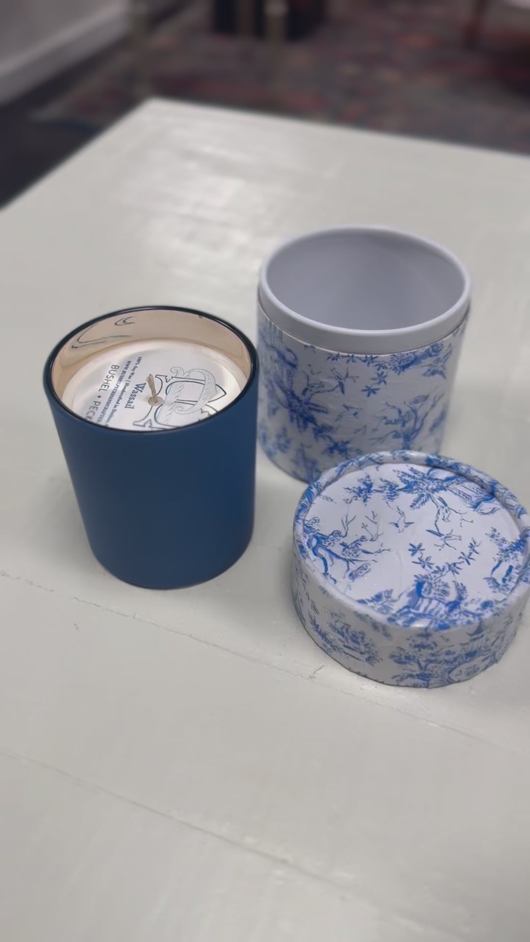 Blue & White Gift Candle